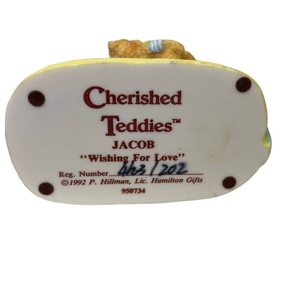 Vintage 1992 Cherished Teddies Jacob 950734 Wishing for Love Santa Christmas - Picture 6 of 6